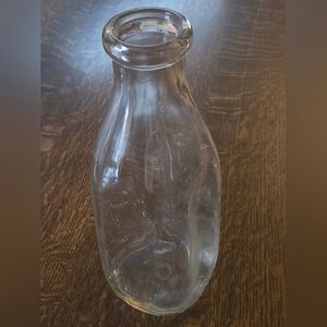 Vintage Plain Quart Glass Milk Bottle